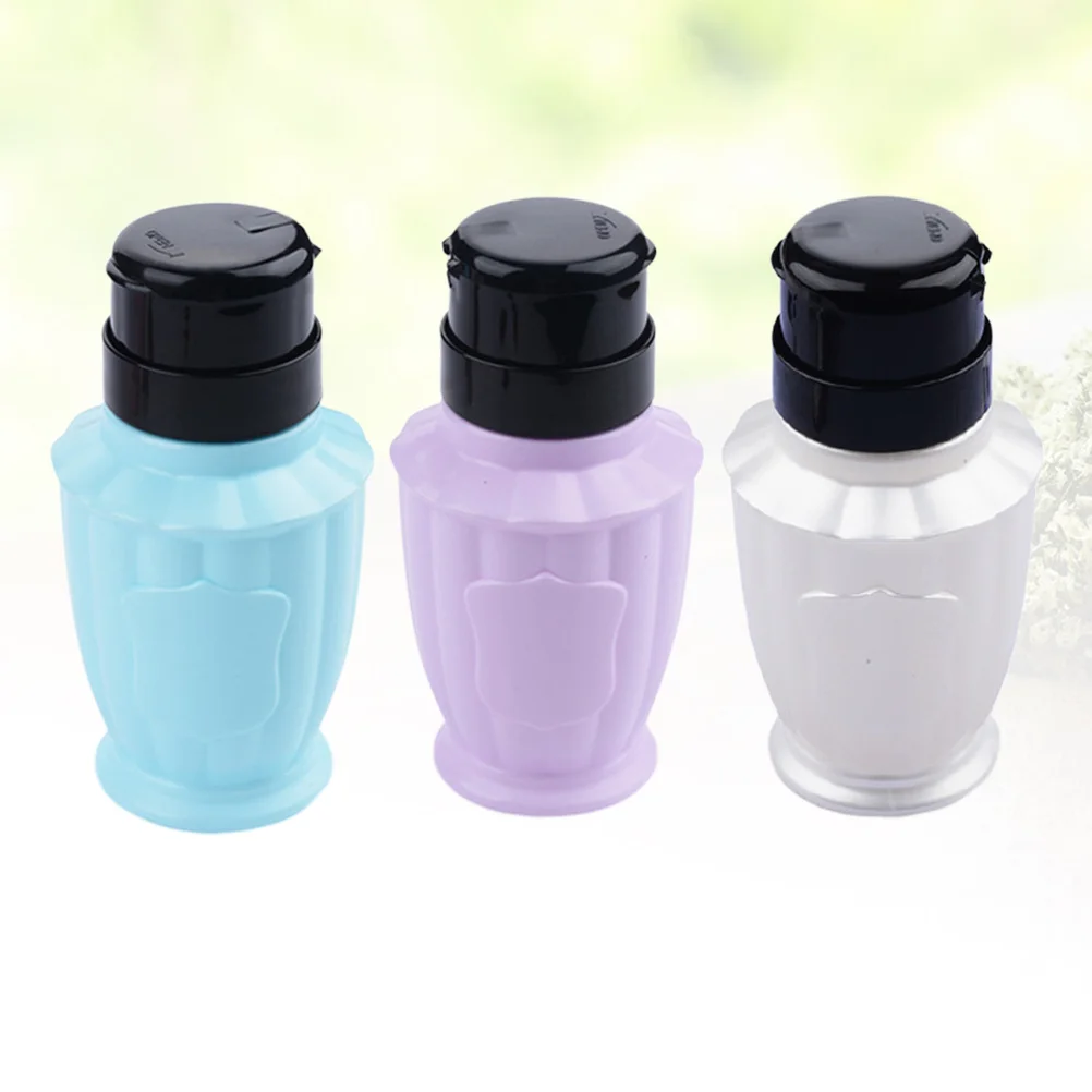 3 قطع من مزيل طلاء الأظافر، زجاجة ضغط مانعة للتسرب، تصميم قابل للقفل، حزمة فرعية محمولة، موزع تخزين سائل للسفر #3