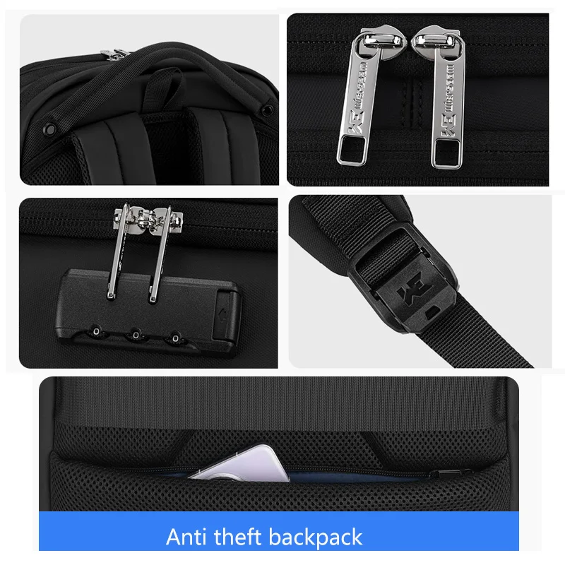 Men's new business backpack waterproof backpack casual large capacity travel multi-functional password anti-theft computer bag