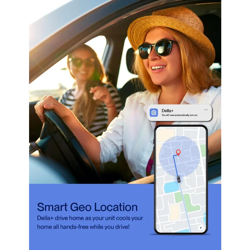 مكيف هواء نافذة موفر للطاقة من DELLA 6000 وحدة حرارية بريطانية، يبرد حتى 250 قدم مربع. قدم، يعمل مع Alexa، موقع GEO، وحدة التيار المتردد مع WIFI