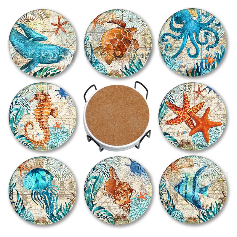 Placemats Insulation Mats Creative Coasters Amazon Marble Ceramic Absorbent Coasters