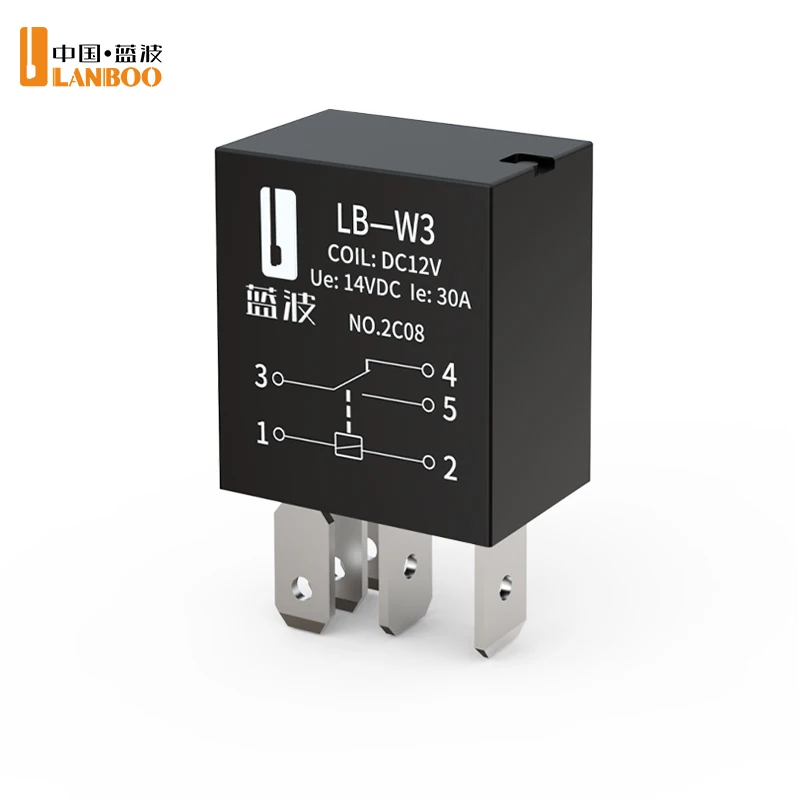 LANBOO Violet relay DC12V/24V 30A 4PIN/5PIN 1NO/1NO1NC for Modified Car Relay