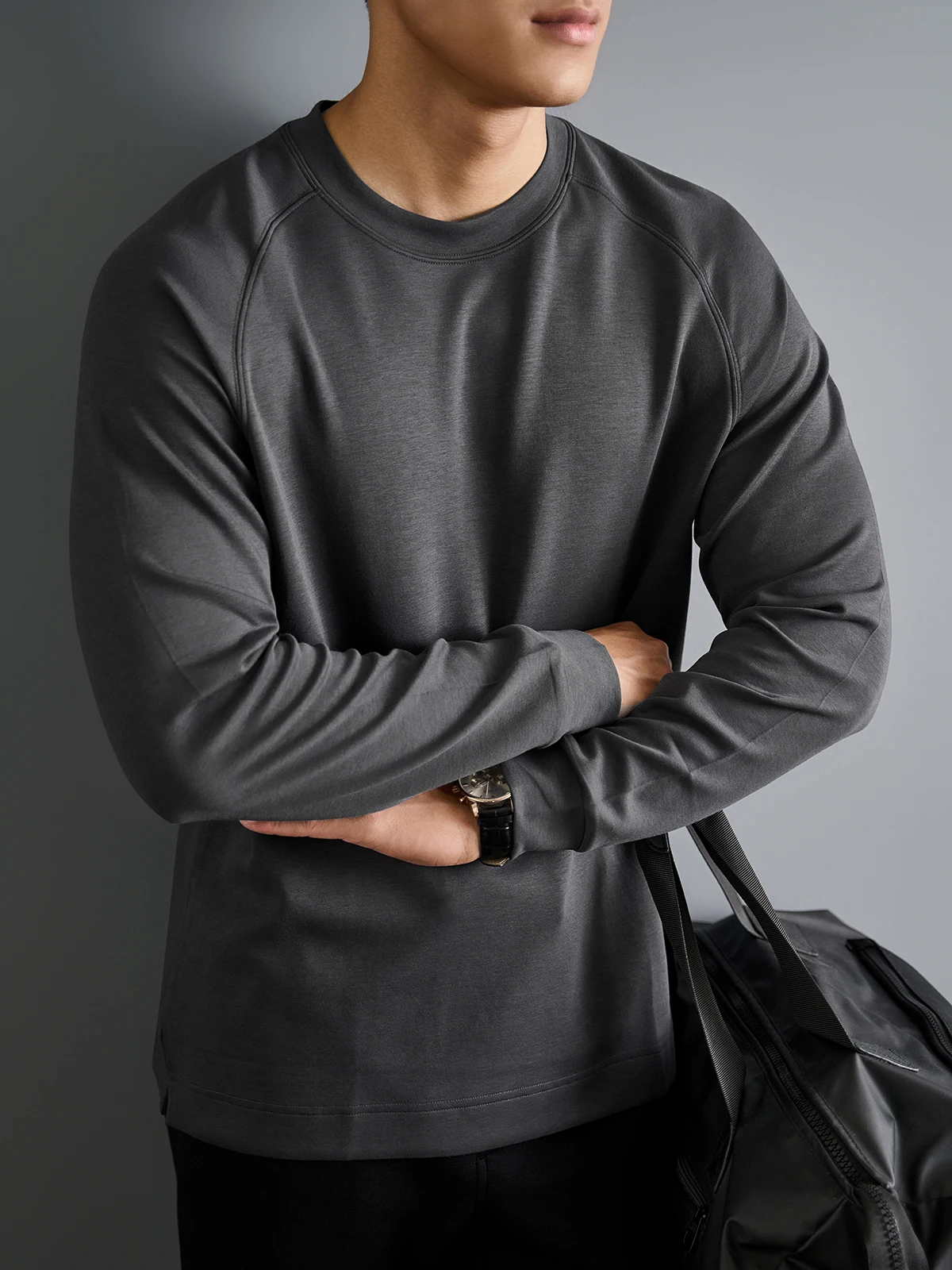 

Spring Autumn Men's Casual round Ne Long Sve T-irt Soft Fine Modal Cotton Base irt Faionable Urban Sle Breathable