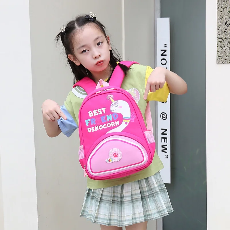New Children Preschool Cartoon Cat Dinocorn Small Backpacks In Kindergarten Cute Girl Boy Fashion Light Oxford Schoolbags 2022