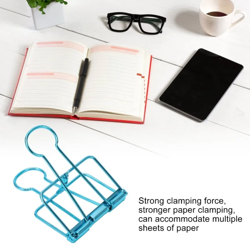 

Зажимы для бумаги 51 мм, 30 шт., с сильным зажимным механизмом, металлические, с полым хвостовиком, мини-зажимы для документов, серебристые