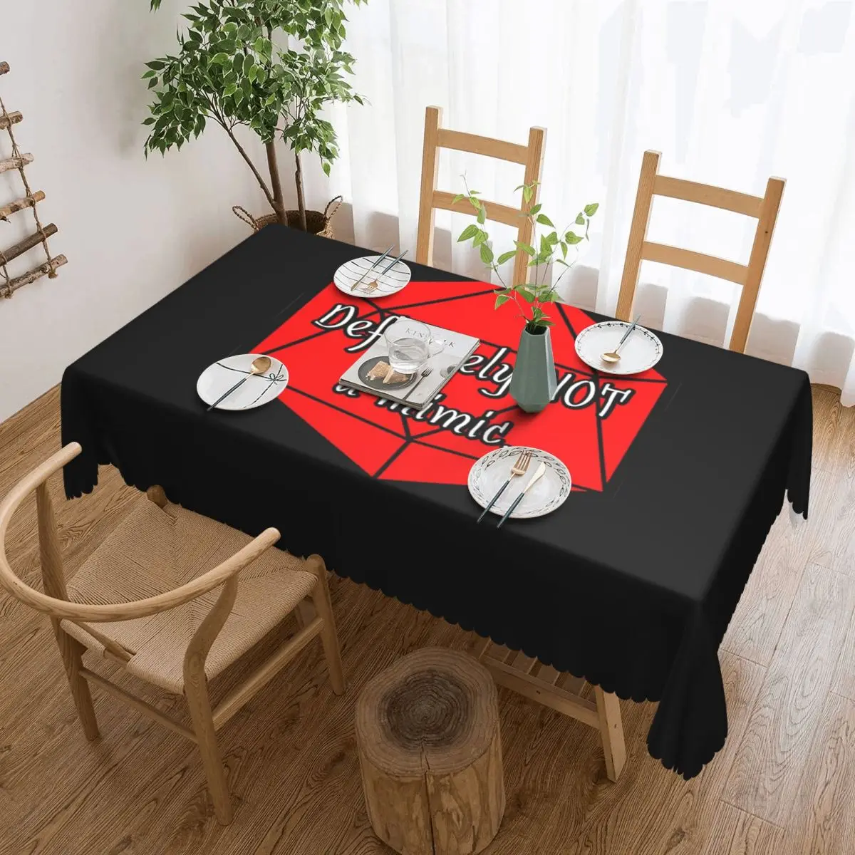 

Прямоугольная скатерть Definitely Not A Mimic Dnd Game, маслостойкая скатерть для украшения фестивальной вечеринки, скатерть