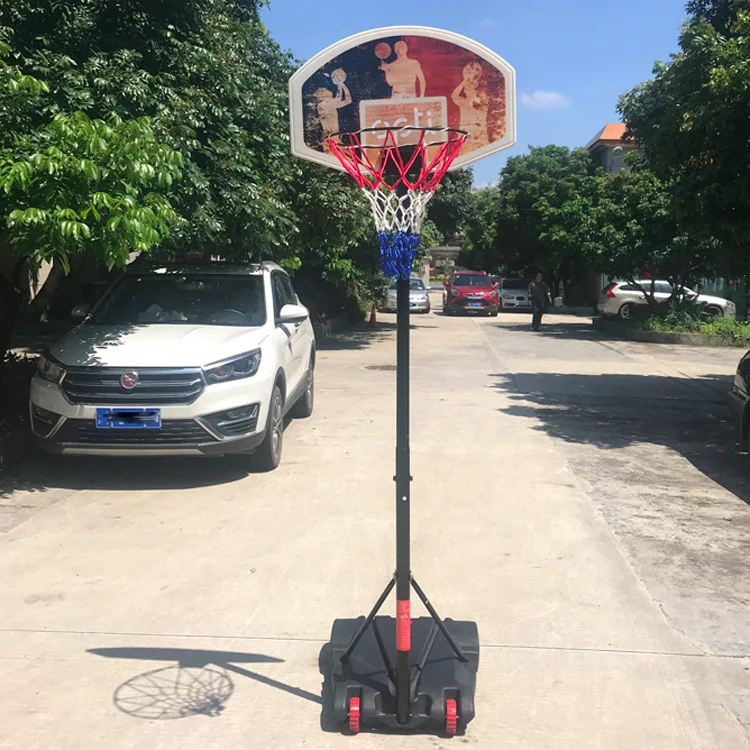 2026 Wholesale Outdoor Basketball Hoop Floor-Mounted Round Tube Basketball Racks Outdoor Court Equipment Basketball Standpromote