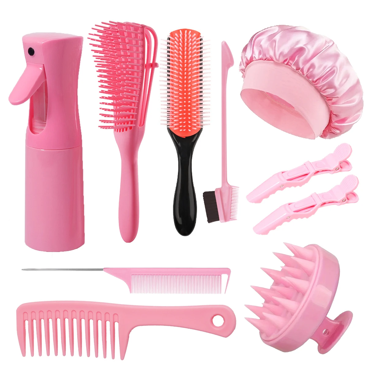 Set sisir rambut lengkap 10 buah, cocok untuk semua jenis rambut, cocok untuk penggunaan di rumah dan salon rambut Khusus untuk wig rambut asli