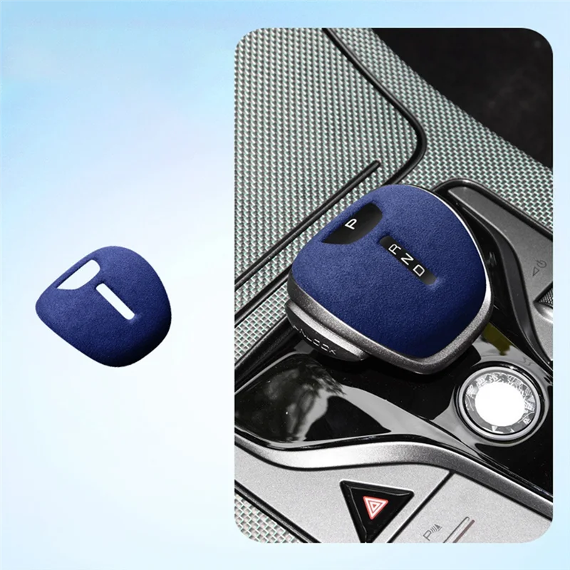 For Gear Shifter Case Suede Leather Gear Knob Protector Cover Interior Modification Royal Blue