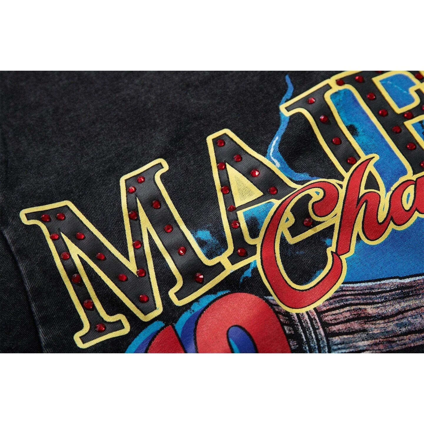MAJESTIK Street Retro Boxing Gloves with Beaded Print Short-Sleeved T-Shirt - Men's and Women's Loose-Fitting Casual Top