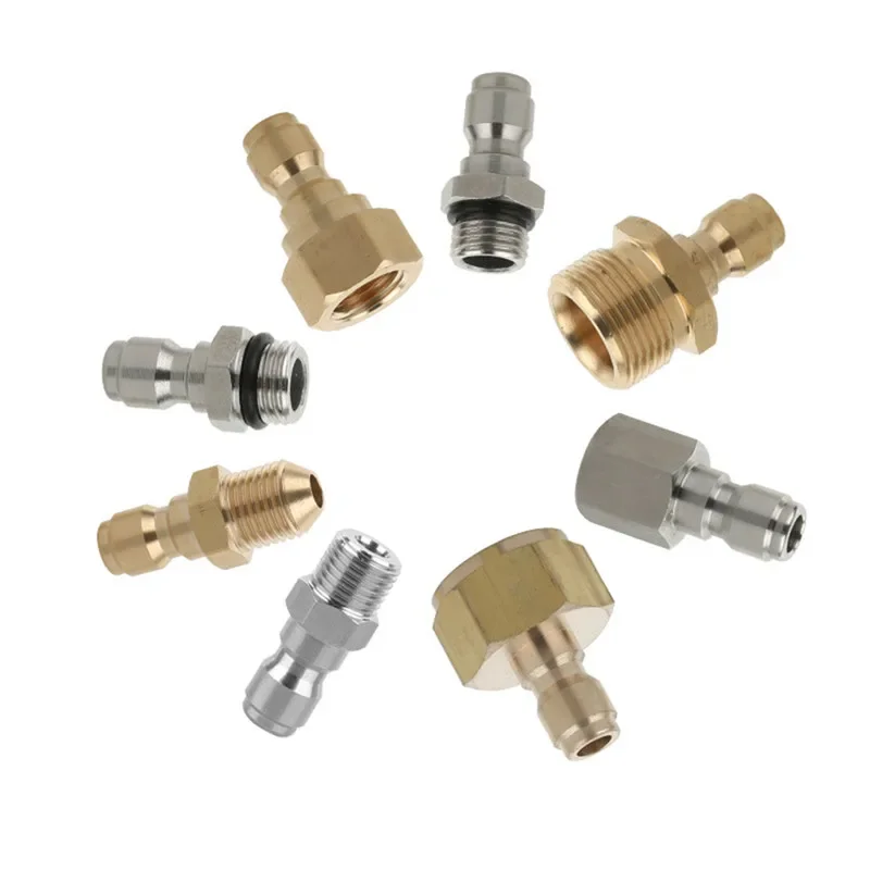 Pressure Washer Adapter Foam Nozzle Brass Connector Kit 1/4 Quick Disconnect M14 M22 Male Female Coupler for Car Washing Tool