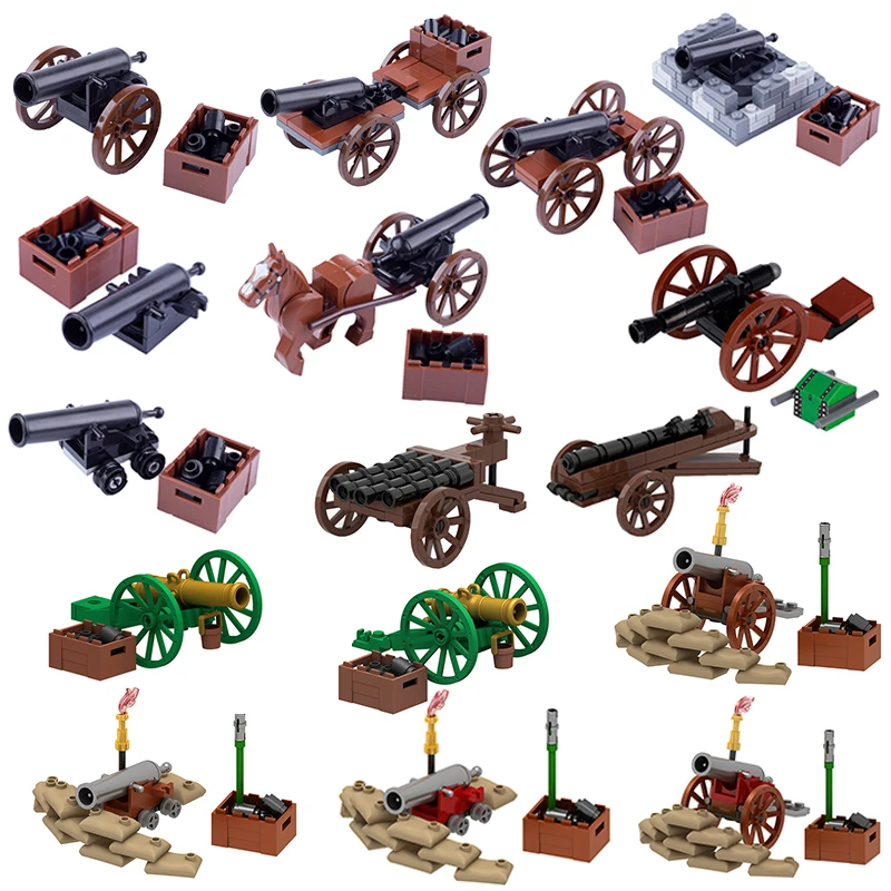 Moc militärische Serie Napoleon ische Kanone Bausteine Kriegs szene Soldaten mittelalter liche Artillerie Waffen Waffen Ziegel Spielzeug Jungen Geschenk