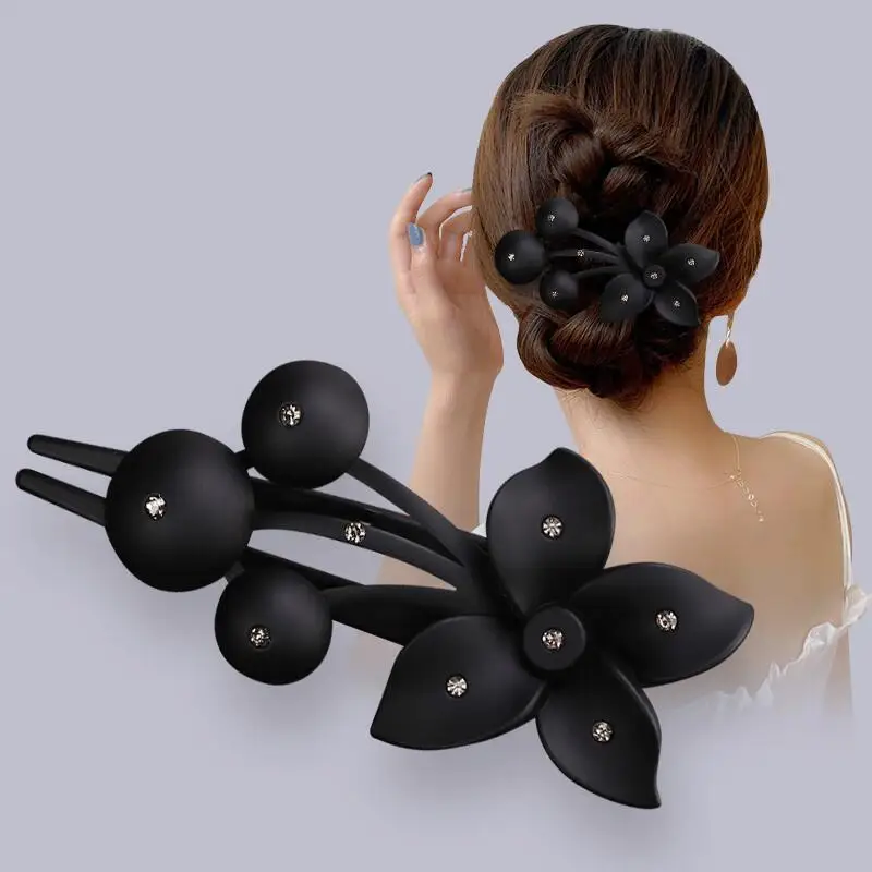 

Flower Hair Clips Crab Elegant Ponytail Fashion Matte Rhinestone Cherry Hairpins Hair Claw Clips Hair Clamps Hair Accessories