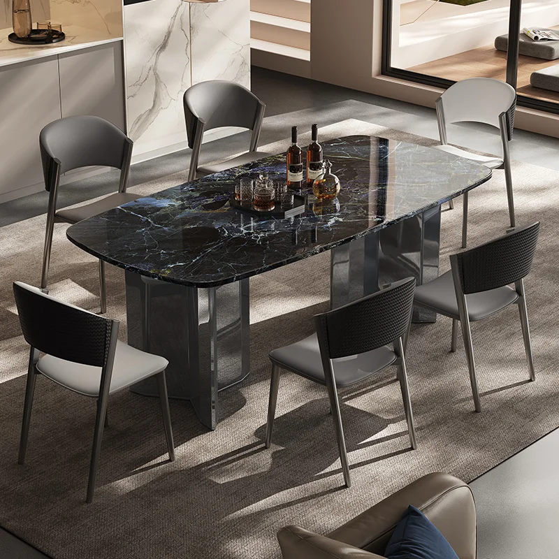 

European Floor Dining Table Stand Unique Designer Nordic Coffee Dining Table Set Rectangular Big Stoly Do Jadalni Furniture