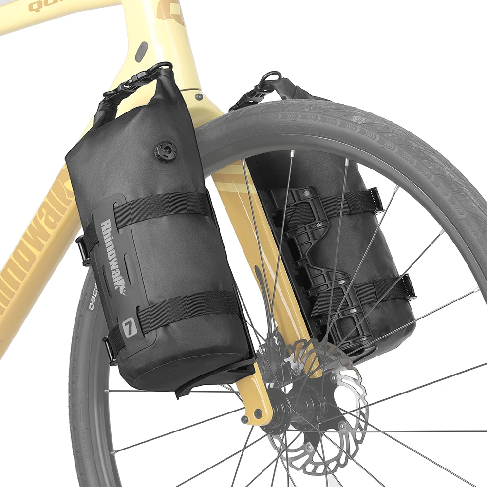 Sac de fourche avant de vélo Rhinowalk, étanche, 4L/7L, à dégagement rapide, sac de transport pour vélo avec base de montage