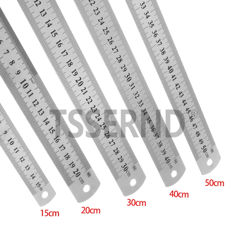 Stainless Steel Metal Straight Ruler Precision Double Sided Precision Measuring Tools Scale Metric Ruler Accessories Hand Tools