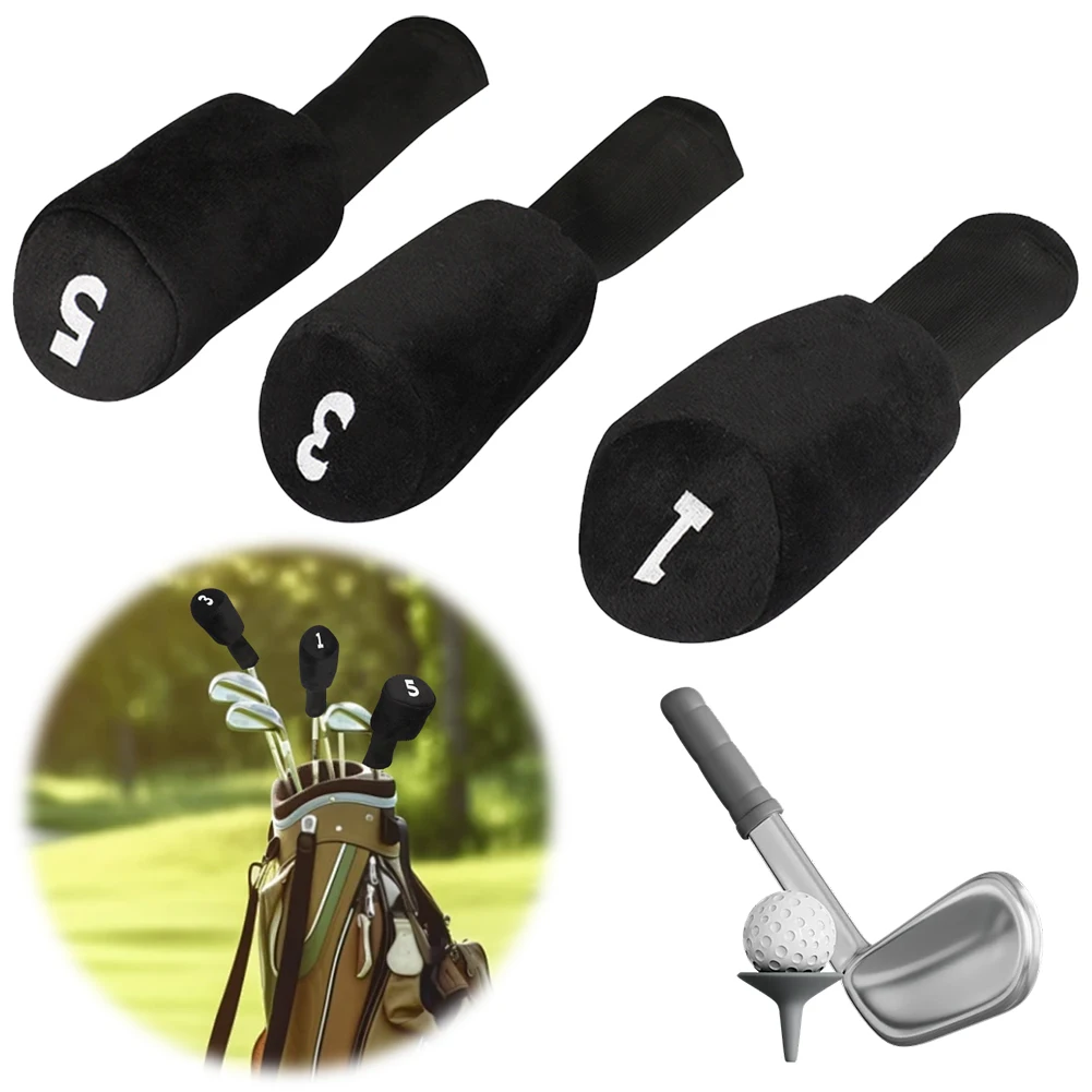 3Pcs Driver 1 3 5 Fairway Woods Headcovers Golf Accessories Golf Wood Head Cover Protective Covers for Fairway Clubs and Drivers