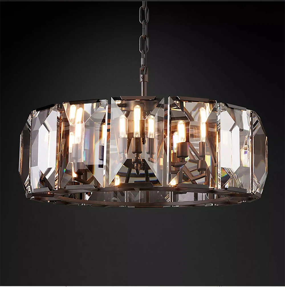 LED E14 American Retro Designer Crystal Lamp Light Pendant