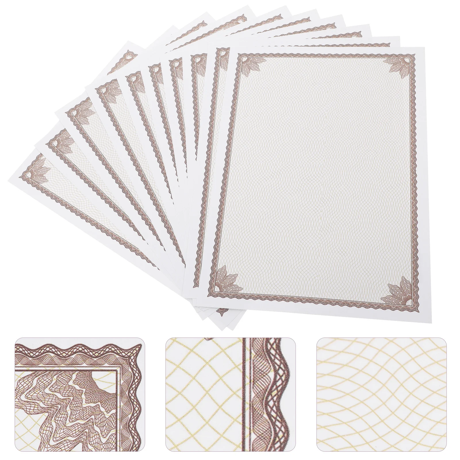 

10Pcs A4 Blank Certificate Paper Writable Printable Diploma Sheets for School Office Award Use Certificate Paper