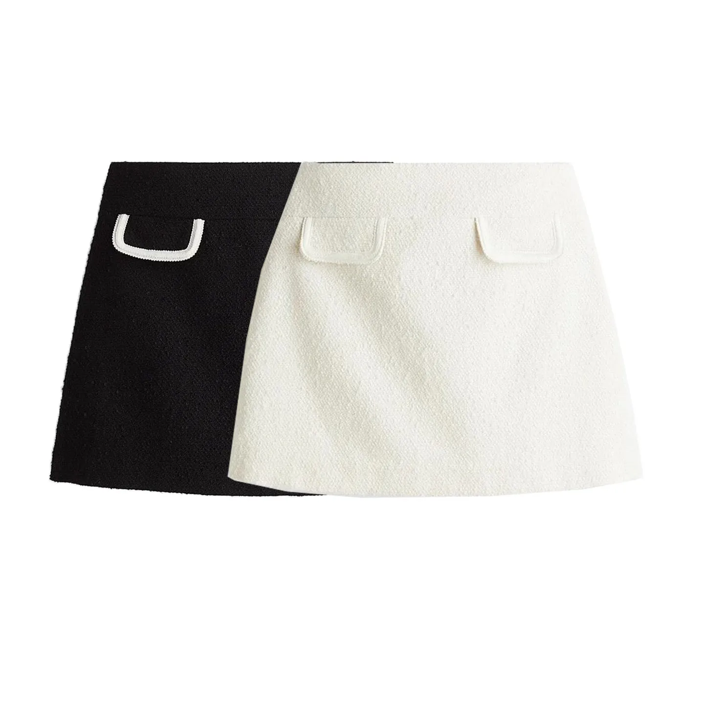 

mat Sle Faux Fur Skirt with Flip Cover Decorative kets High Waist Women's Casual Skirts Autumn Collection