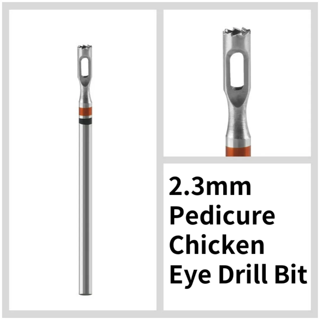 2,3mm Pediküre Huhn Auge Bohrer Edelstahl Pediküre Bohrer Kallus Mais Entferner Medizinische Häutchen Hartmetall Nagel Werkzeuge