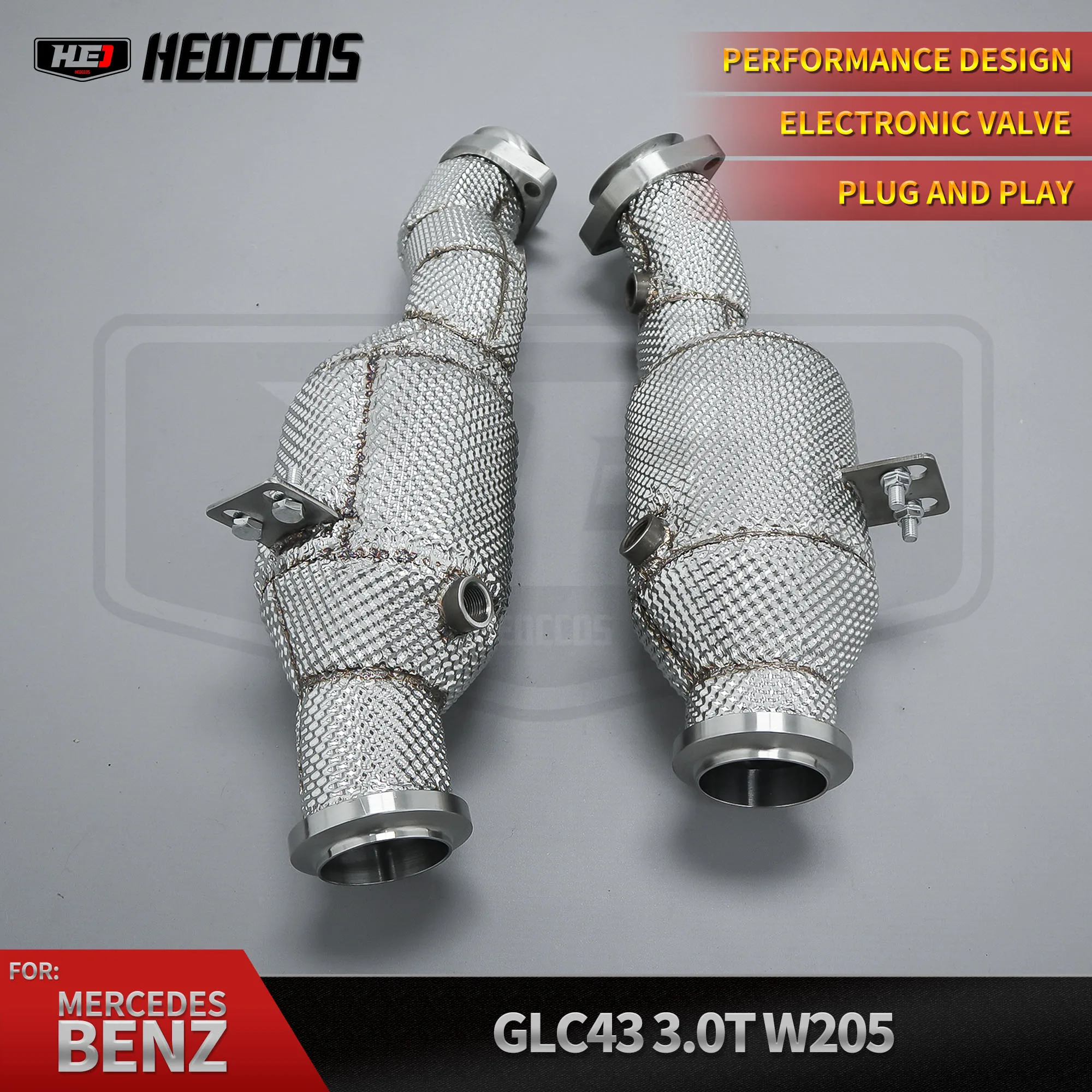 

HEO Exhaust Header for Mercedes-Benz C400 C450 GLC43 C43 W205 AMG 3.0T 2016-2023 Free Flow Downpipe Right-hand drive/left