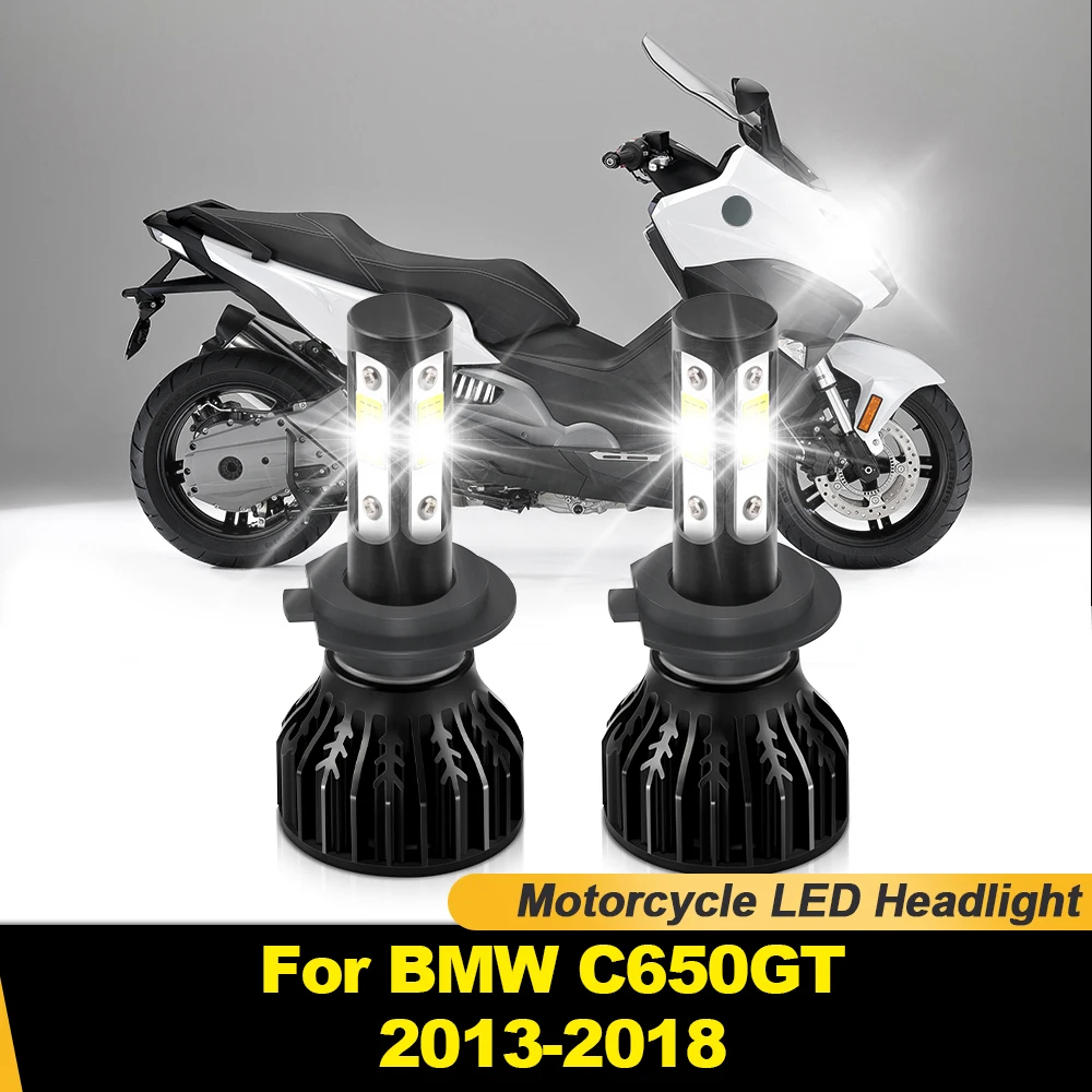 120W H7 bombillas LED para faros de motocicleta 20000LM Chips CSP luces de Moto 6000K blanco para BMW C650GT 2013 2014 2015 2016 2017 2018
