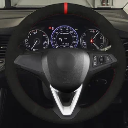 Black Suede Car Steering Wheel Cover For Opel Astra(K) Corsa(E) Crossland X Grandland X Insignia Leather Steering Wrap
