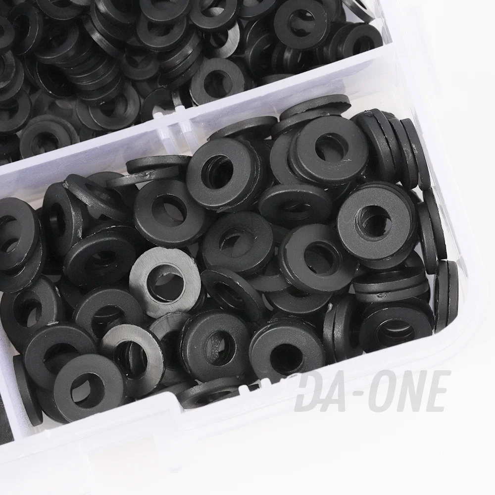 Black White Nylon Flat Round Washer Assortment Kit Pieces M2 M2.5 M3 M4 M5 M6 M8 M10 M12 500-800 Ring for Electrical Connections