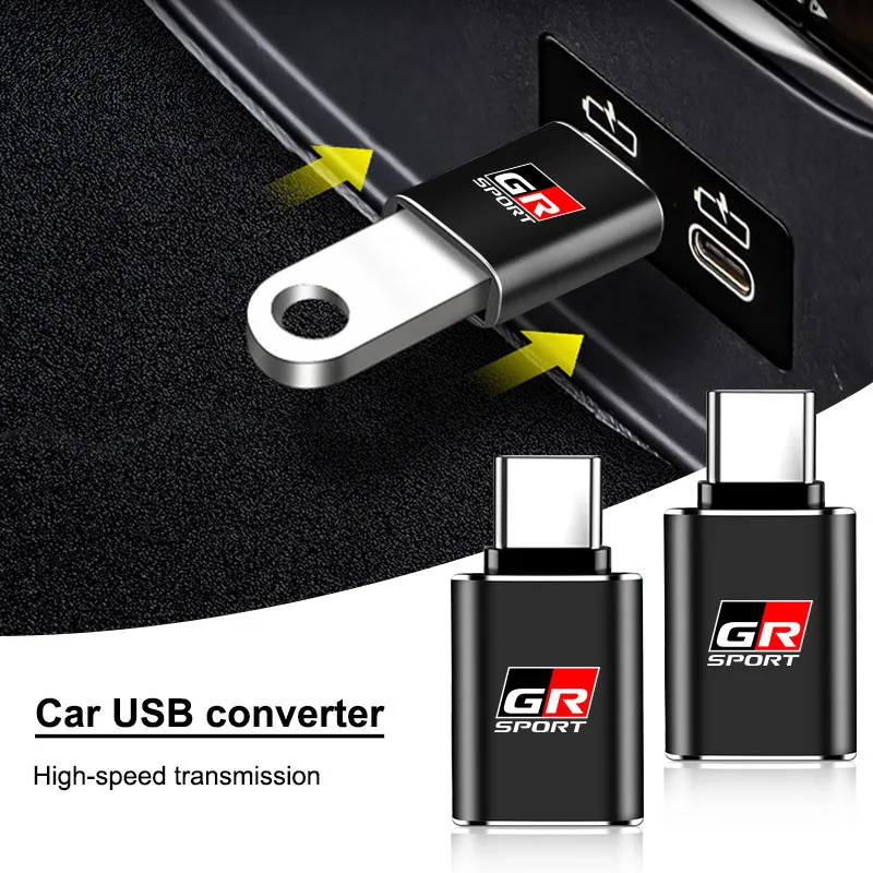

1Pcs Car charging adapter TypeC to USB converter Car Accessories For Toyota GR Gazoo Racing Camry Corolla CROSS Grand