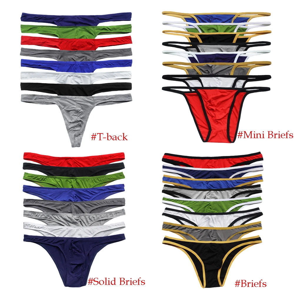 

Набор мужского нижнего белья: 4/6/8 шт. сексуальных трусов-стрингов из модала, дышащие бикини, мягкие трусы, мужские брифы, комплект кальсончиллос