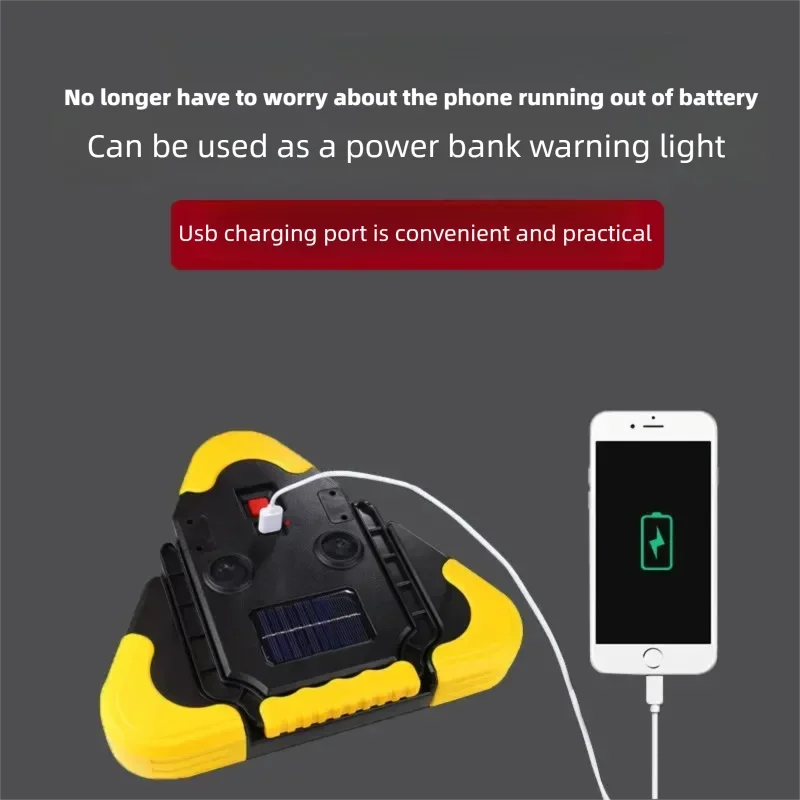 For Leapmotor B10 C10 C11 C16 S01 D99 Solar Powered Triangle Warning Light, Flashing Emergency Light