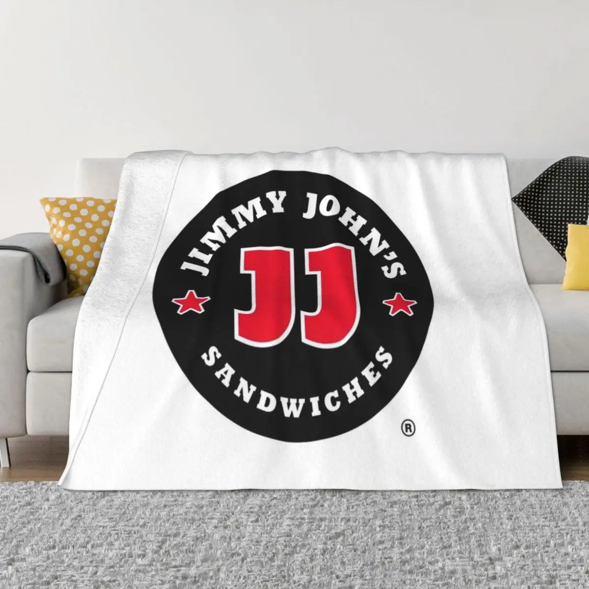 design jimmy john's restaurant logo Throw Blanket throw blanket for sofa Stuffed Blankets Heavy Blanket