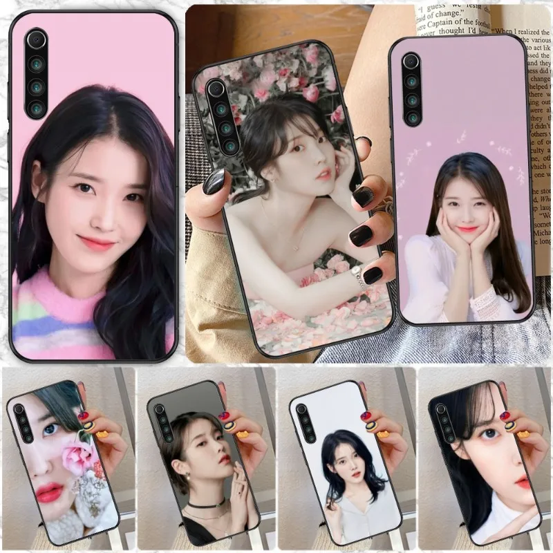 IU Lee JiEun Smart Phone Case for Xiaomi Redmi Note 12 11 10 9T 8 7 Pro 9 9A 9C 8 Black Soft Phone Cover Funda