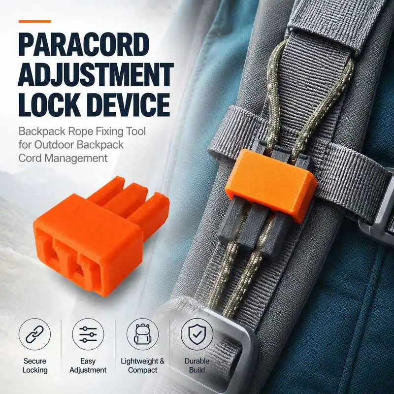 Paracord Adjustment Lock Device Backpack Rope Fixing Tool for Outdoor Backpack Cord Management
