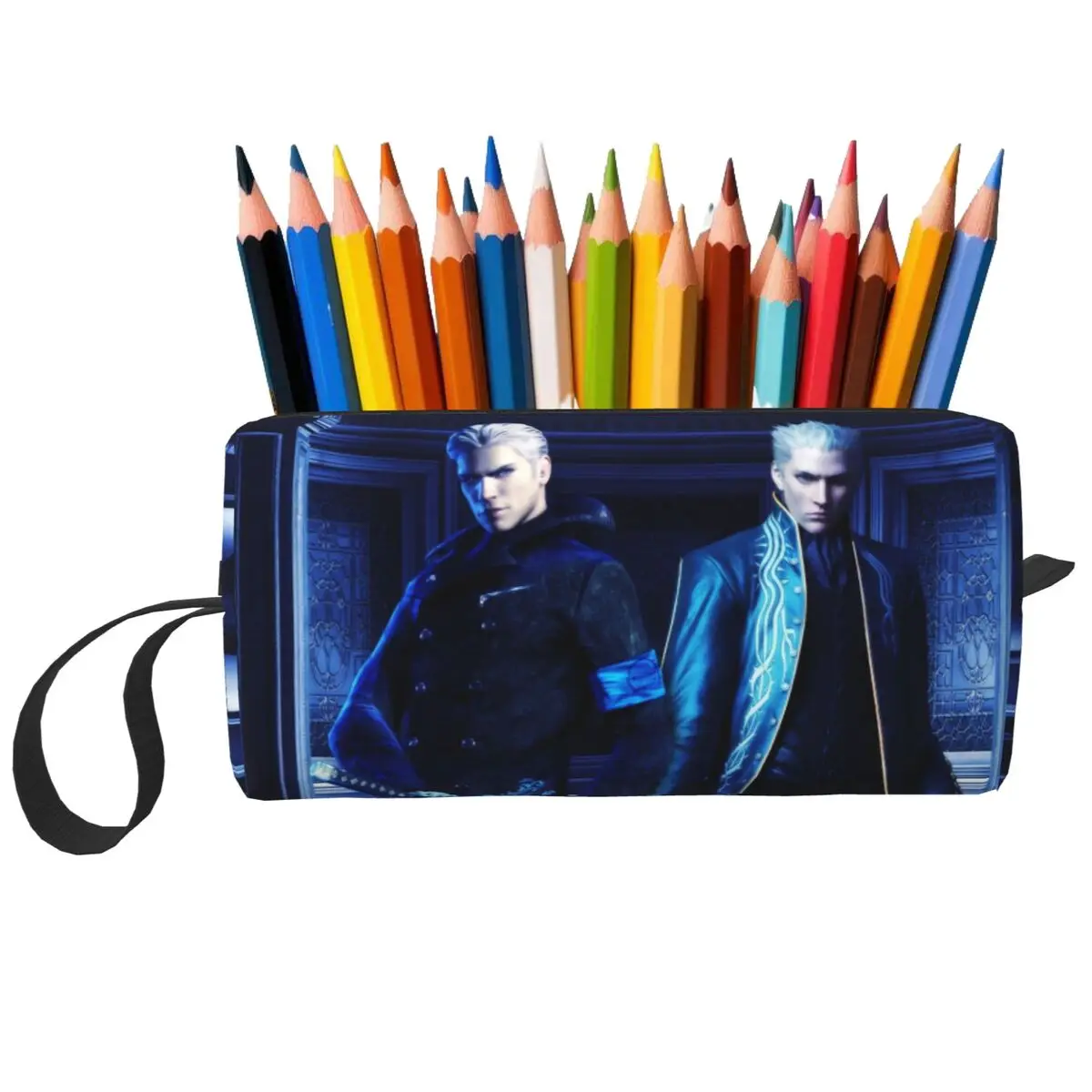 Vergil From The Devil May Cry Series Пенал для Studen Pen Box Сумка-карандаш Канцелярские принадлежности Дорожная женская косметичка