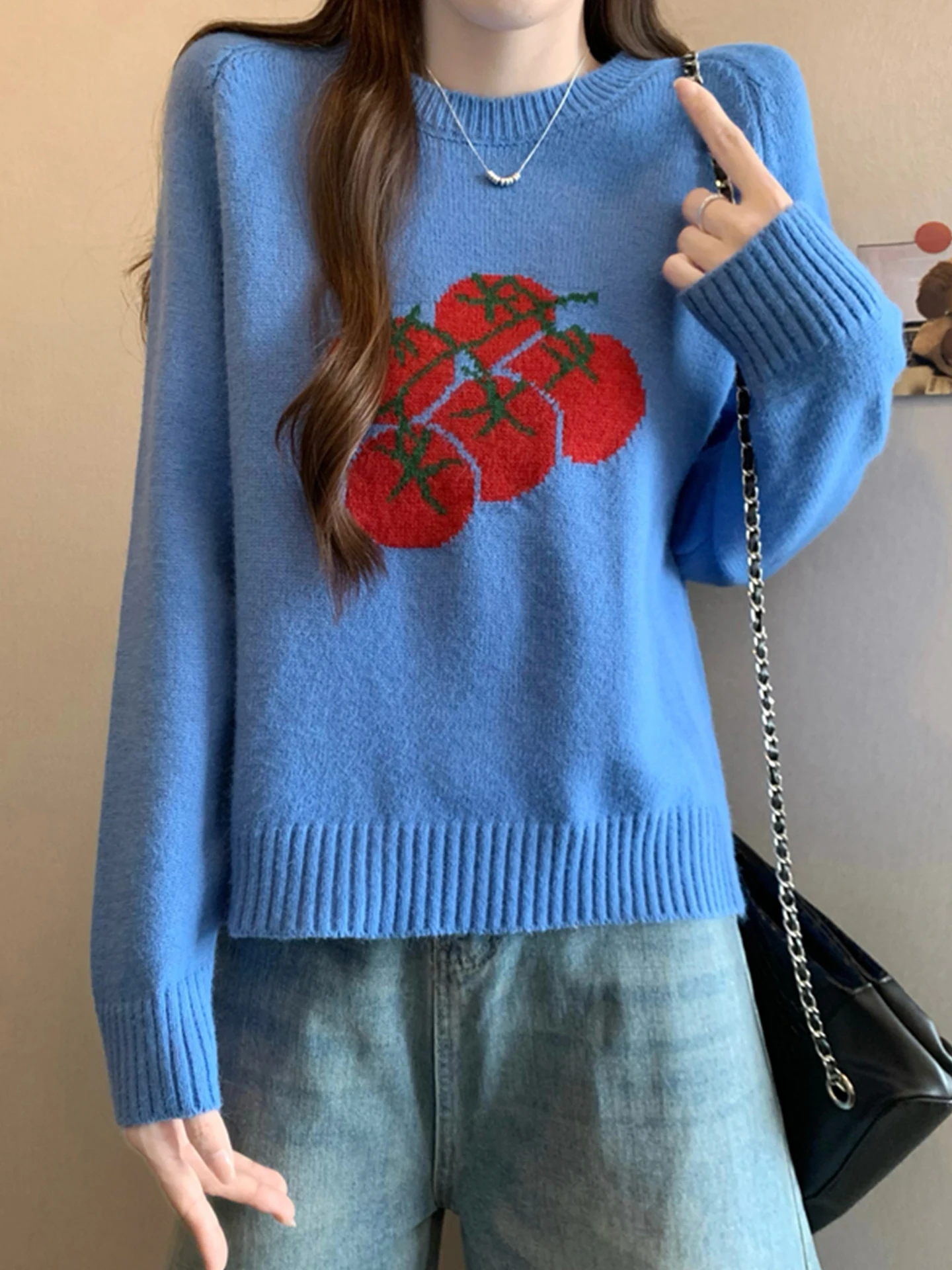 

Ladies Oversized Knitted Sweater Casual Sle Autumn Winter New Soft Inner Wear Outerwear oulder Sve Insert Base irt