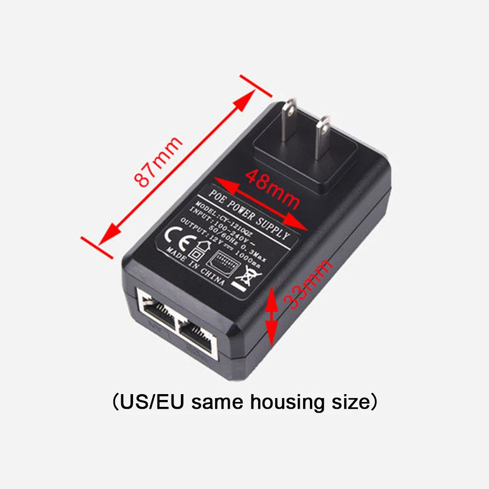 1000Mbps POE Injector 15V1A/24V1A/48V0.5A Đầu Ra EU Mỹ Cắm Cho Camera Quan Sát IP Cấp Nguồn POE bộ Chuyển Đổi Điện Thoại AP