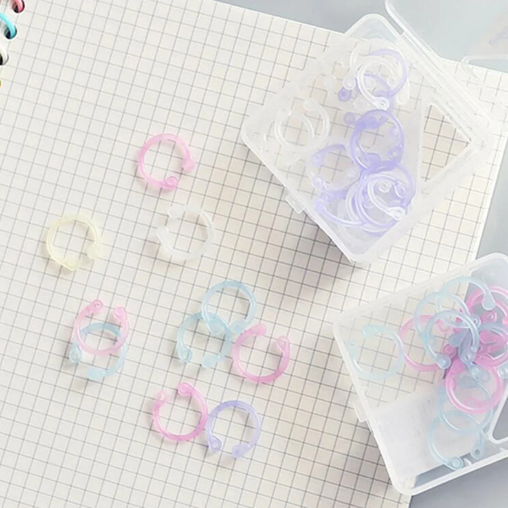 

32Pcs Binder Circles Plastic Strong Flexible Easy to Use Well Polished for Memo Paper Notebook Book