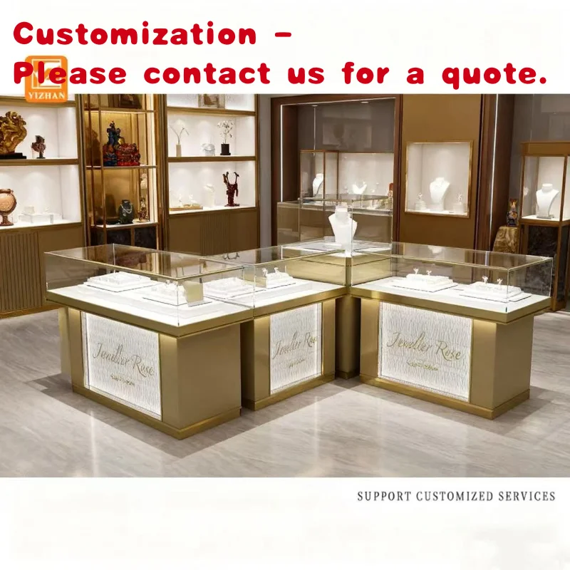 

custom.Modern Wooden Jewelry Cabinet Sliding Full-Length Door LED Lighting Waterproof Retail Store Displays