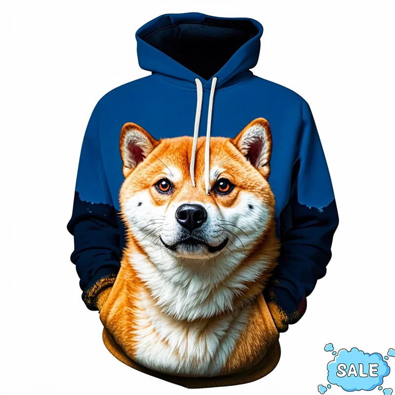 Autumn New 3D Printing Cute Doge Cheems New In Hoodies & Sweatshirts Men Shiba Inu Graphic Hooded Hoody Funny Clothing Pullovers