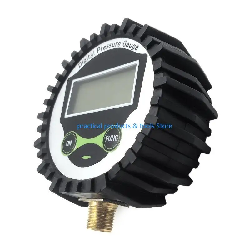 77JB 0-200PSI عالي الدقة مقياس الضغط الإطارات الإطارات مقياس ضغط الهواء مقياس ضغط الهواء على ودالة زر خفيفة الوزن