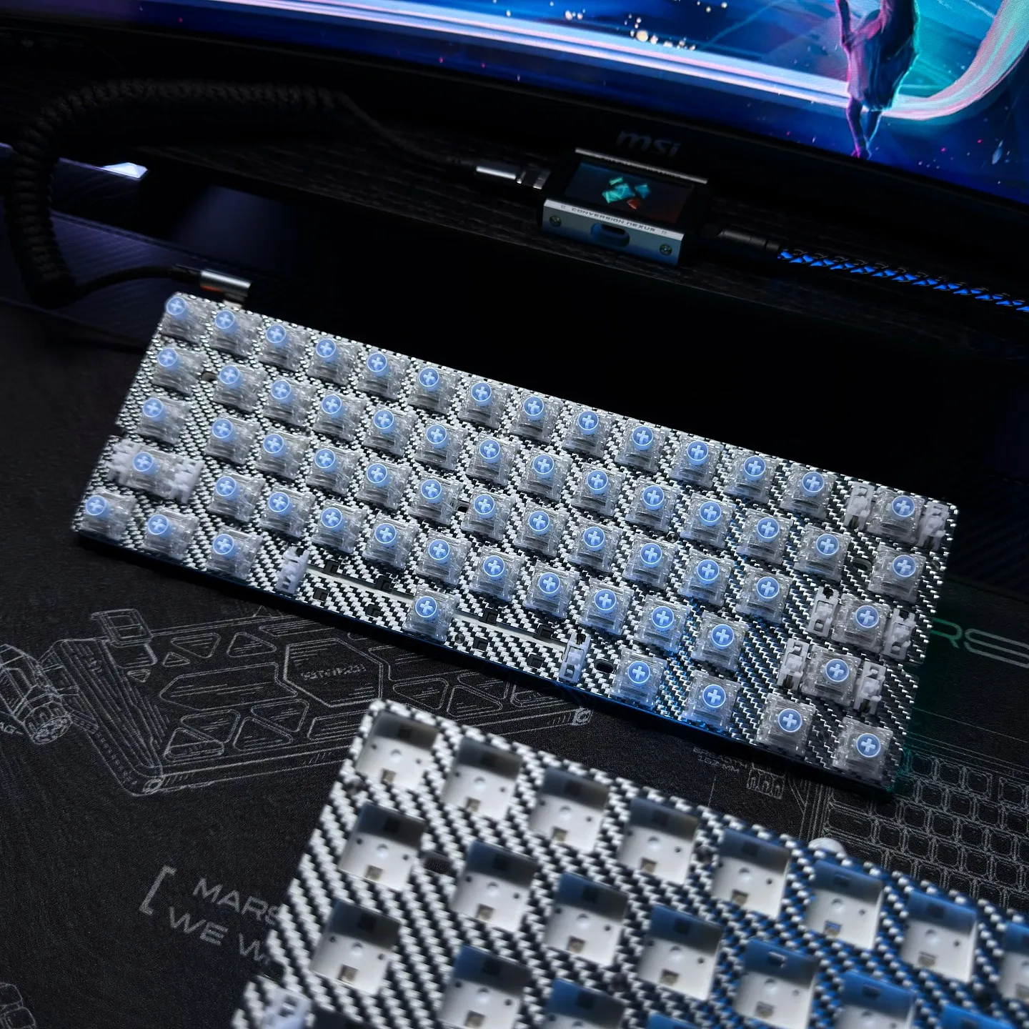 Original Everglide AE61 Pro Gaming Keyboard PCB Foam Set FR4