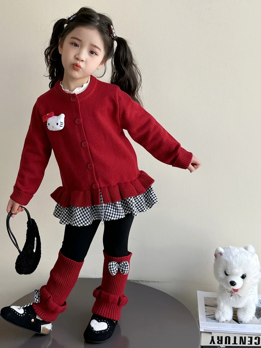 ชุดเสื้อสเวตเตอร์ลายการ์ตูนแบบสบายๆ สำหรับเด็กผู้หญิง พร้อมกางเกงขายาวระบายอากาศได้ดี ผ้าฝ้าย เหมาะสำหรับใส่ในฤดูใบไม้ร่วง