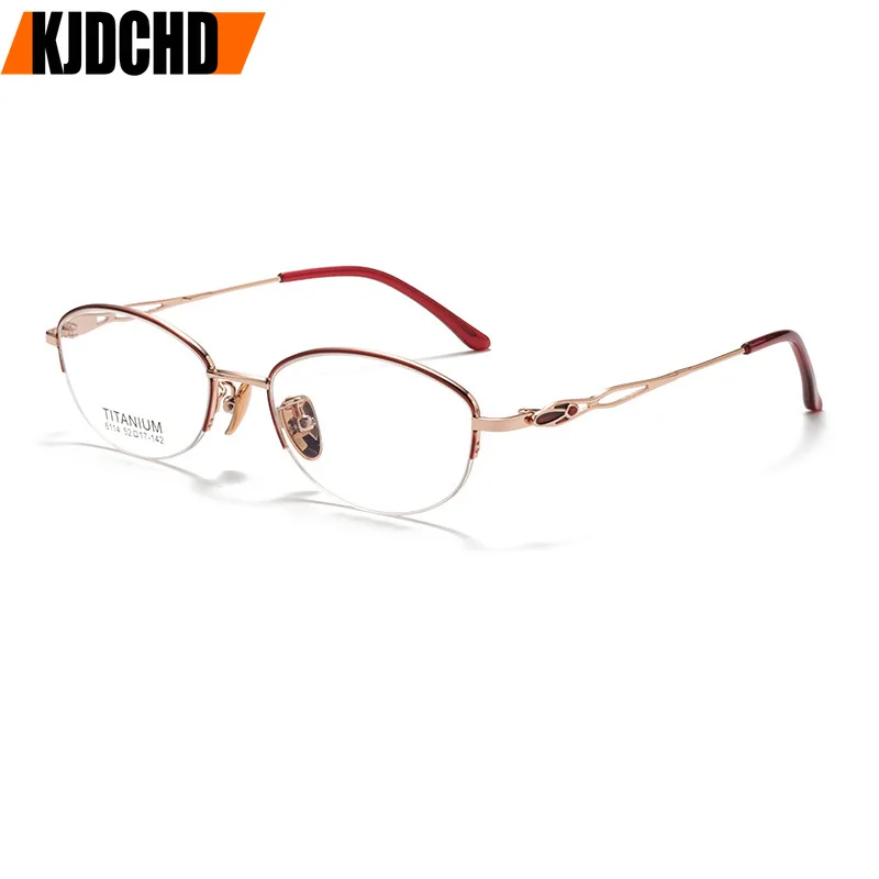 

KJDCHD Women's Half Eyeglasses Frame Fashionable and Trendy Eyeframe New High Quality Optical Prescription Glasses Frame