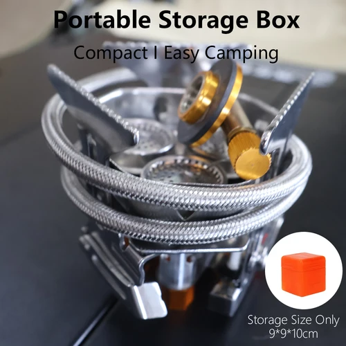 Imagen 2 del producto TARKA-estufa de Gas para acampar, quemador de Gas de 3 cabezales de 5800w, horno de fuego fuerte para turistas, equipo de escalada y senderismo, utensilios de cocina para Picnic