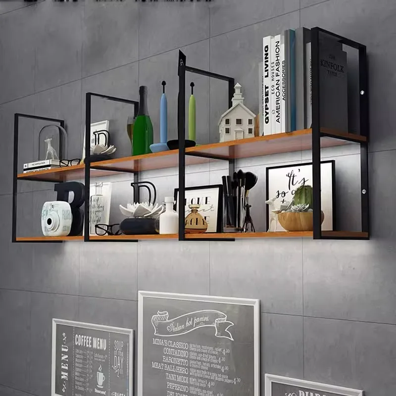 Etagere-murale-bibliotheque-presentoir-mural-en-fer-forge-etagere-multicouche-style-industriel-simple-comptoir-de-bar-casier-a-vin-cabine-de-rangement