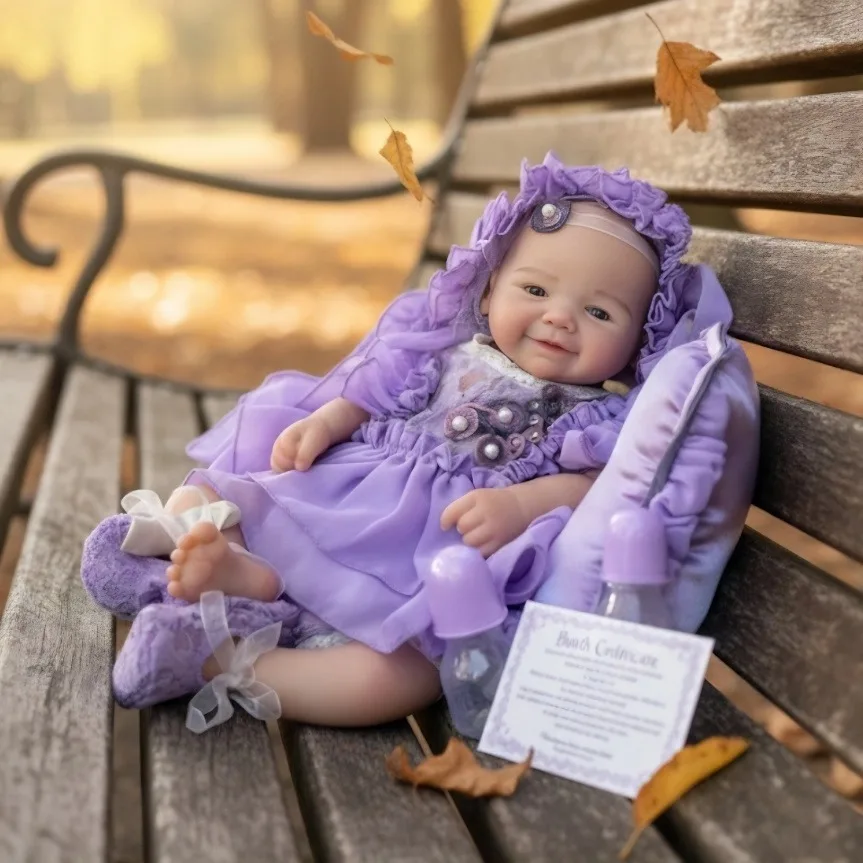 43 Cm Handmade Silicone Lifelike Newborn Baby Doll Cute 3D Painted Can Open Mouth Bebe Reborn Girl Doll