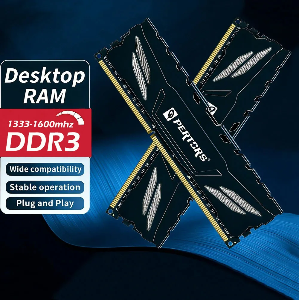

Q-PERTORS DDR3 4GB 8GB Desktop RAM 1333Mhz 1600Mhz DIMM RAM 240 Pins 1.5V NON ECC 2RX8 Compatible with both Intel and AMD