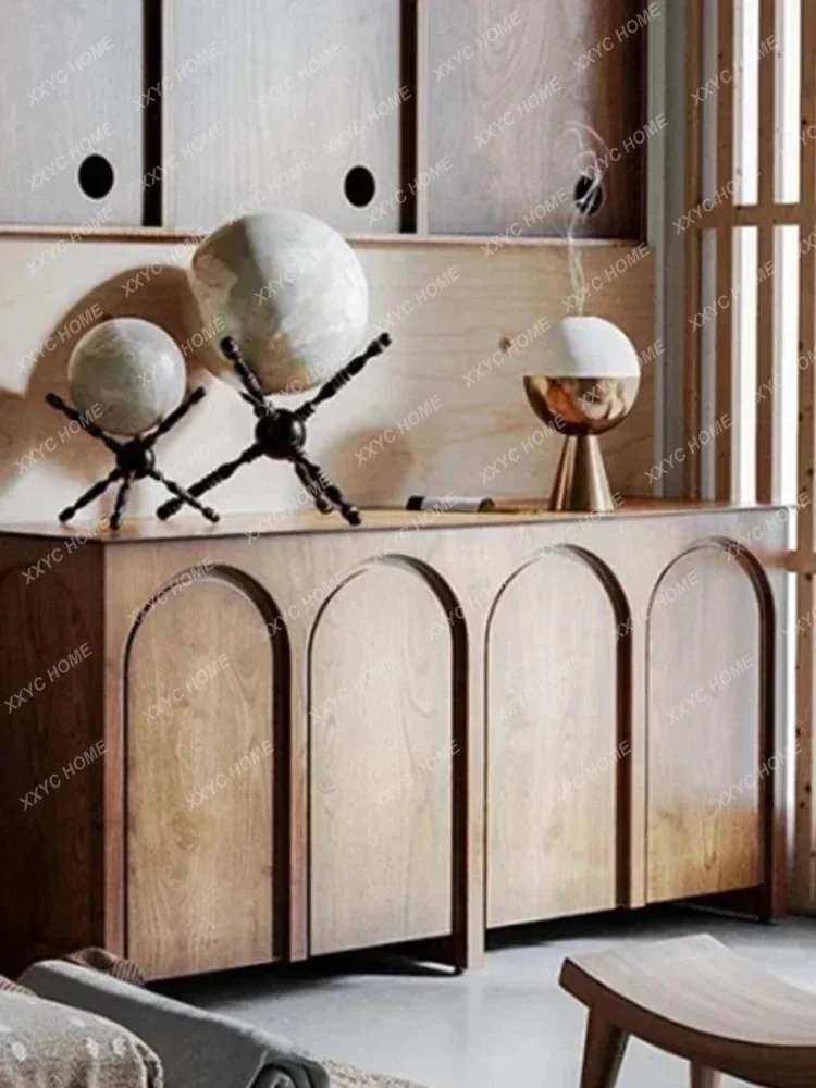 

Боковой шкаф для еды, средний древний/аркутый дверной боковой шкаф, французский ретро ящик для хранения, дуга