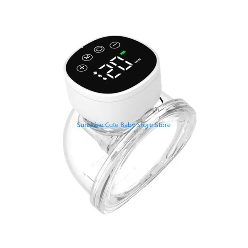

C5AF 1Pc/2Pcs Milk Extractor Milker Breastfeeding Wearable Hands-Free Breast Pumps with LED Display 3 Modes 9 Levels